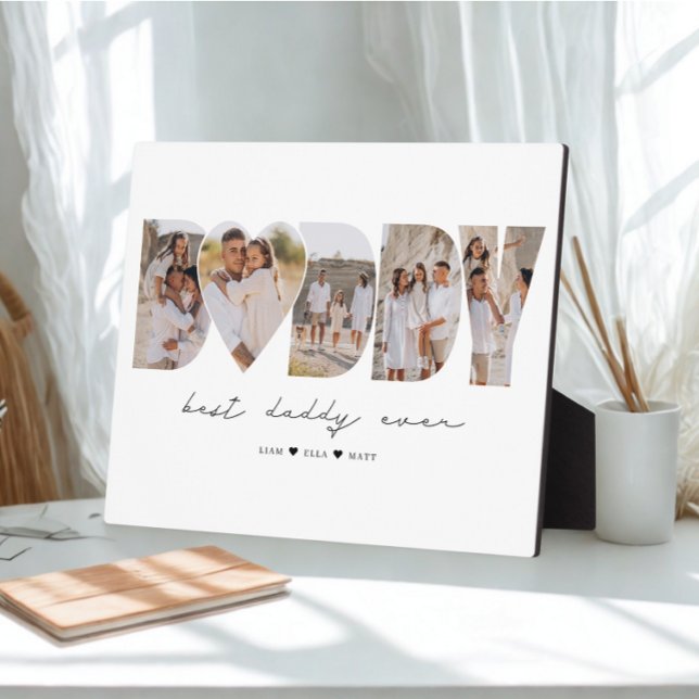 Best Daddy Ever Modern Photo Collage Father's Day Plaque (Creator Uploaded)