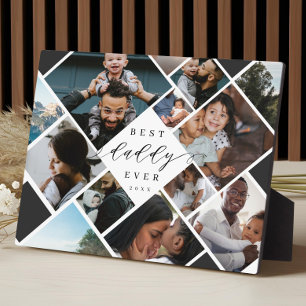 Best Daddy Ever Modern Photo Collage Gift Keepsake Plaque