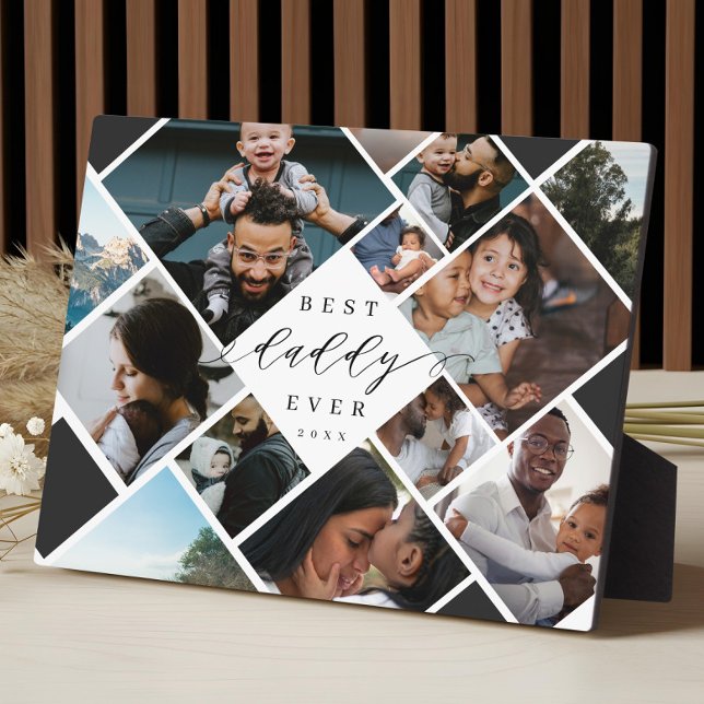 Best Daddy Ever Modern Photo Collage Gift Keepsake Plaque (Best Daddy Ever Modern Photo Collage Gift Keepsake Plaque)