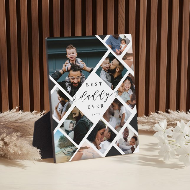 Best Daddy Ever Modern Photo Collage Gift Keepsake Plaque (Best Daddy Ever Modern Photo Collage Gift Keepsake Plaque)