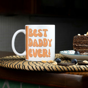 Best Daddy Ever Orange Retro Photo Mug