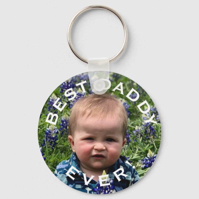 Best daddy ever personalised photo key ring (Front)