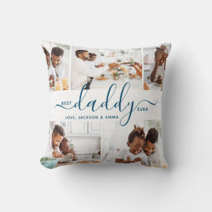 Best Daddy Ever  Photo Collage Father's Day Gift Cushion