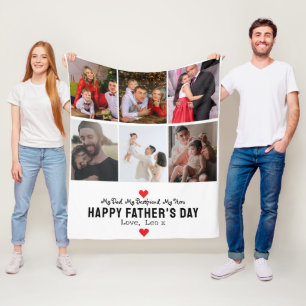 "Best Daddy Ever" photo collage Fleece Blanket