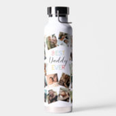Best Daddy Ever Photo Collage Water Bottle (Left)