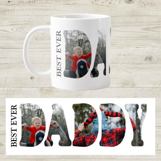 Best Daddy Ever Photo Mug, Custom Father birthday  Large Coffee Mug