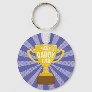 Best Daddy Ever Retro Trophy Cup Father's Day Key Ring