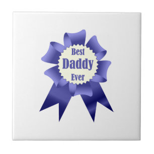 Best Daddy Ever winner award ribbon for Father Ceramic Tile