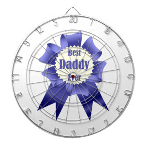 Best Daddy Ever winner award ribbon for Father Dartboard