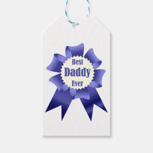 Best Daddy Ever winner award ribbon for Father Gift Tags