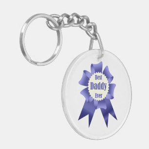 Best Daddy Ever winner award ribbon for Father Key Ring