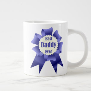 Best Daddy Ever winner award ribbon for Father Large Coffee Mug