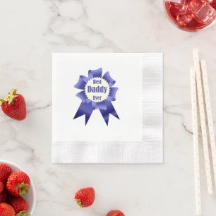Best Daddy Ever winner award ribbon for Father Napkin