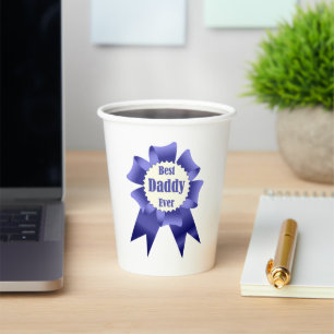 Best Daddy Ever winner award ribbon for Father Paper Cups