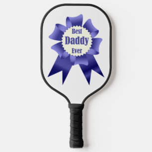 Best Daddy Ever winner award ribbon for Father Pickleball Paddle