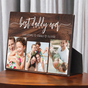 Best Daddy Ever Wood Father's Day Photo Collage Plaque
