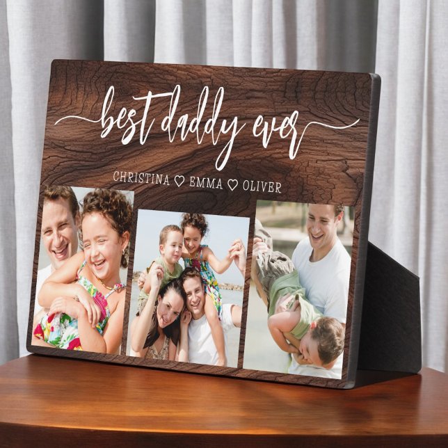 Best Daddy Ever Wood Father's Day Photo Collage Plaque (Creator Uploaded)