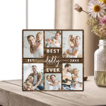 Best Daddy Ever - Wood Father's Day Photo Collage Plaque<br><div class="desc">Celebrate your dad with the "Best Dad Ever" Father's Day Photo Collage Plaque, a heartfelt tribute to the man who means the world to you. This beautifully crafted plaque features a high-quality, customisable photo collage, allowing you to showcase cherished memories and special moments. The collage is elegantly arranged around the...</div>