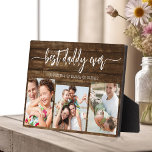 Best Daddy Ever Wood Father's Day Photo Collage Plaque<br><div class="desc">Celebrate your dad with the "Best Daddy Ever" Father's Day Photo Collage Plaque, a heartfelt tribute to the man who means the world to you. This beautifully crafted plaque features a high-quality, customisable photo collage, allowing you to showcase cherished memories and special moments. The collage is elegantly arranged around the...</div>