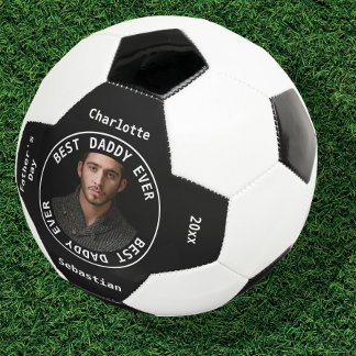 Best Daddy Fathers Day Photo Personalised Soccer Ball