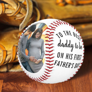 Best Daddy to Be 2 Photo First Father's Day Baseball