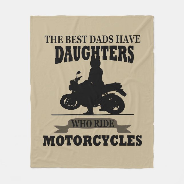 Best dads daughter ride motorcycle fleece blanket (Front)