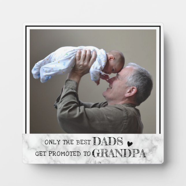 Best Dads Get Promoted To Grandpa Photo Marble Plaque (Front)