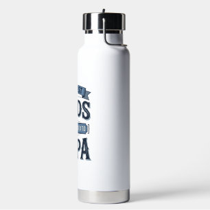 Best Dads Get Promoted to Papa Vintage Shirt Desig Water Bottle