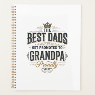 Best Dads Promoted to Grandpa Vintage Shirt Design Planner