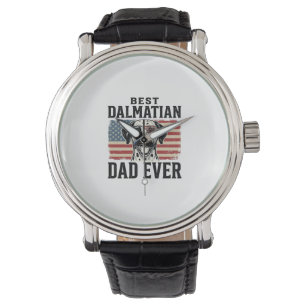 Best Dalmatian Dad Ever Patriotic Dog Shirt Design Watch