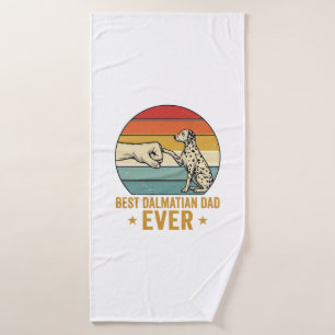 Best Dalmatian Dad Ever Vintage Fist Bump Shirt_1 Bath Towel