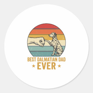 Best Dalmatian Dad Ever Vintage Fist Bump Shirt_1 Classic Round Sticker