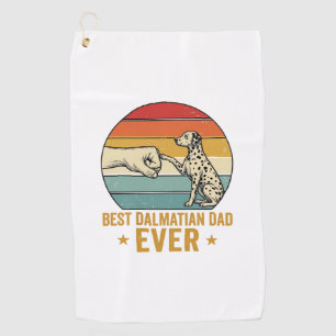 Best Dalmatian Dad Ever Vintage Fist Bump Shirt_1 Golf Towel