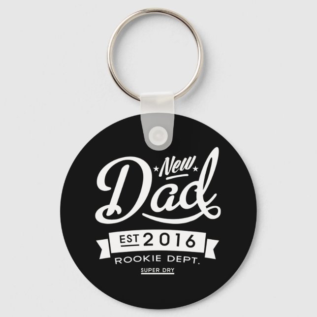 Best Dark New Dad 2016 Key Ring (Front)