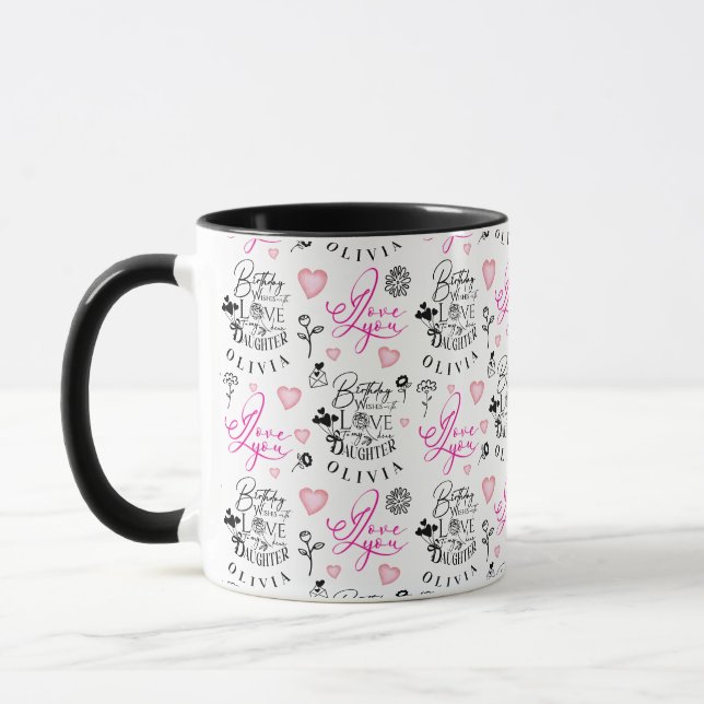 Best Daughter Birthday Custom Text Mug (Left)