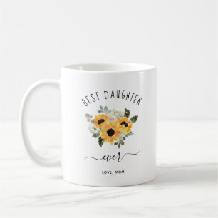 Best Daughter Ever   Pretty Rustic Sunflowers Coffee Mug