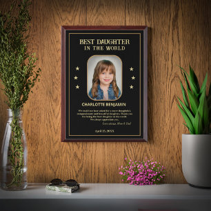 Best Daughter In The World Photo Personalise Award Plaque