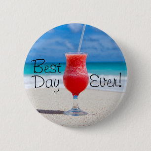 Best Day Beach 6 Cm Round Badge