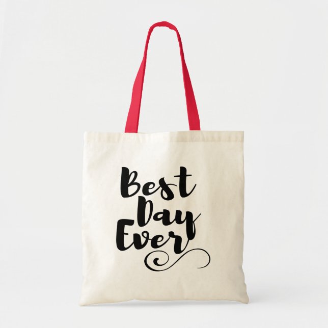 Best Day Ever Bachelorette Party Wedding Tote (Front)