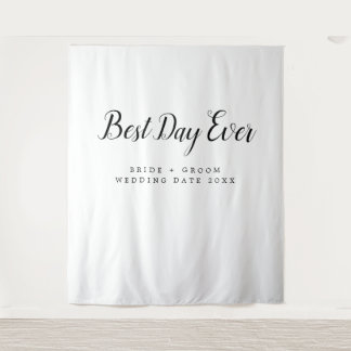Best Day Ever Custom Backdrop Wedding Tapestry