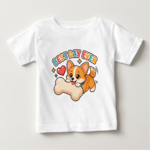 Best Day Ever Cute Corgi Puppy Baby T-Shirt