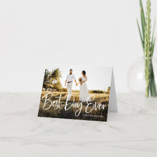 Best Day Ever Cute Wedding Thank You Photo Card