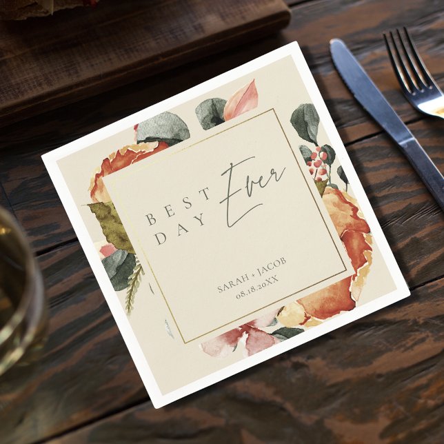 Best Day Ever Elegant Garden Wedding Napkin (Best Day Ever Elegant Garden Wedding Napkins)