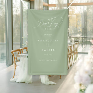 BEST DAY EVER! Elegant, Green Wedding Banner