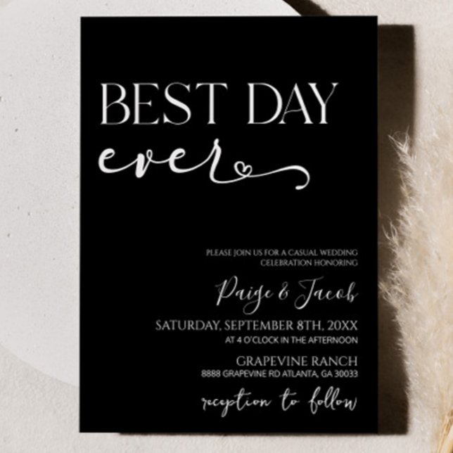 Best Day Ever Elegant Minimalist Casual Wedding Invitation (Creator Uploaded)