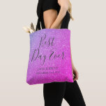 Best Day Ever Elegant Purple and Pink Tote Bag<br><div class="desc">Best Day Ever Wedding Modern Girly Sparkle and Glitter Purple and Pink Party Bag which are perfect for an amazing Wedding or Bridal Shower gift. This party bag is perfect for a Bridal Shower Wedding Gift. If you need additional matching items,  please contact the designer.</div>