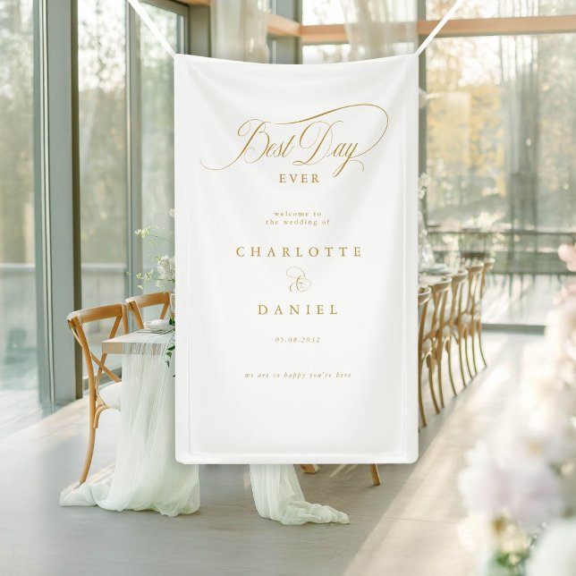 BEST DAY EVER!  Elegant, Wedding Banner (BEST DAY EVER! Elegant, Wedding Banner with your names and date.)