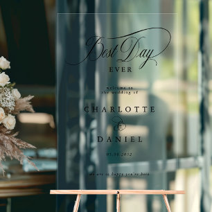 BEST DAY EVER!  Elegant, Wedding Banner Acrylic Sign