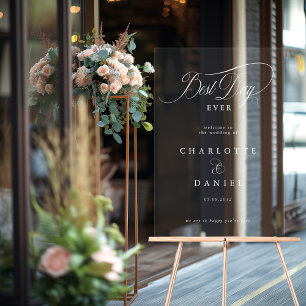 BEST DAY EVER! Elegant, Wedding Banner Acrylic Sign