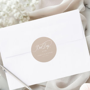 BEST DAY EVER! Elegant, Wedding Classic Round Sticker